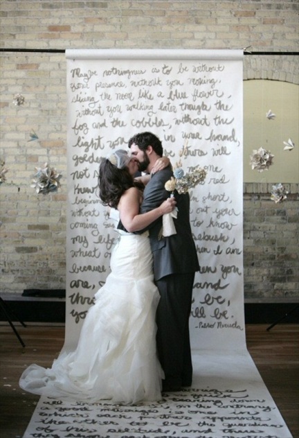 book art wedding backdrop