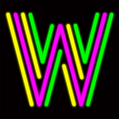 fluorescent-W letter